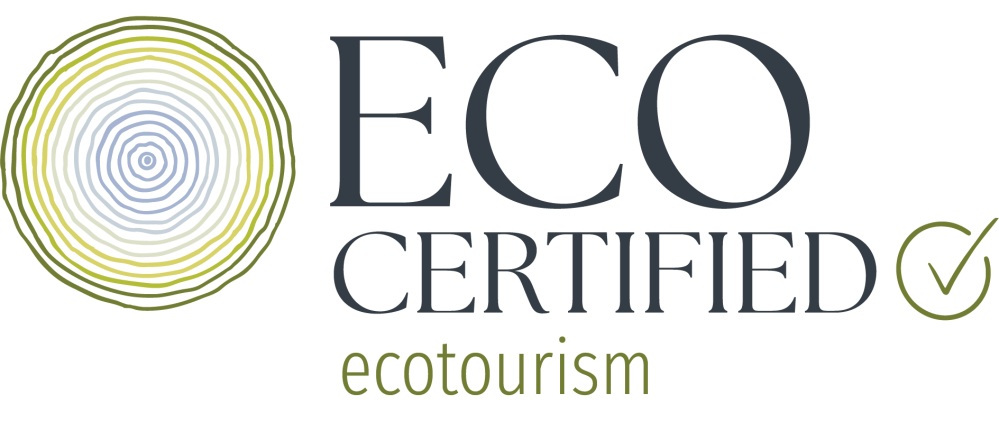 Eco Certified ecotourism logo with green circular design.