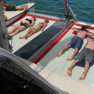 a group of people on a boat