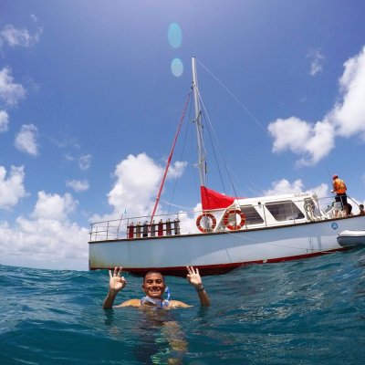 a small boat in a large body of water